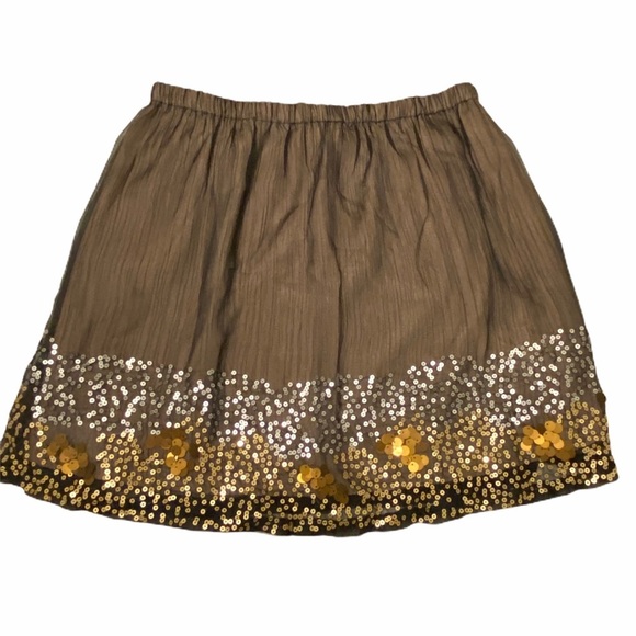 Umgee brown miniskirt silver gold‎ sequins small - Picture 1 of 10